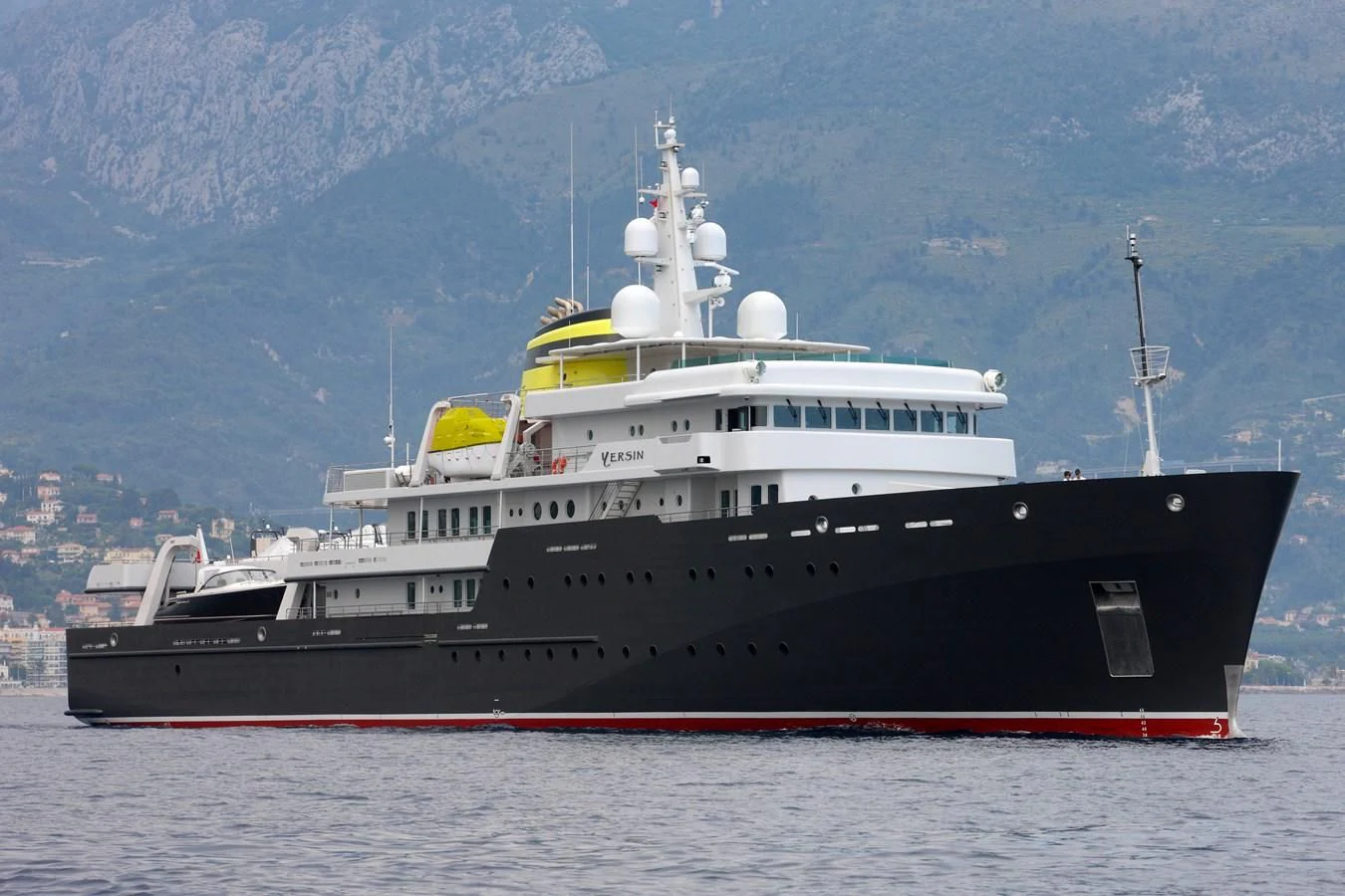 a large ship in the water aboard YERSIN Yacht for Charter