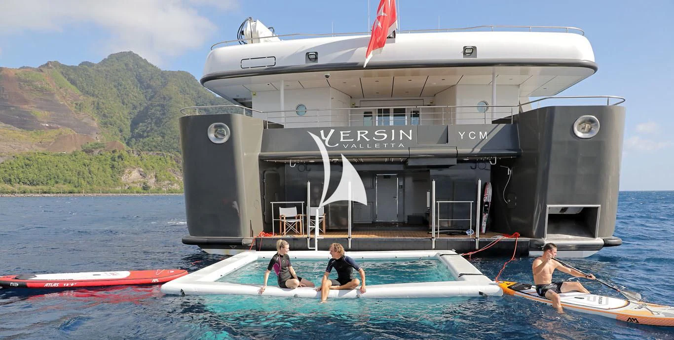 a group of people on a boat in the water aboard YERSIN Yacht for Charter
