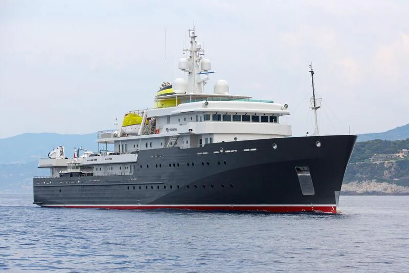 a large ship in the water aboard YERSIN Yacht for Charter
