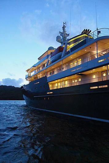 a large boat on the water aboard YERSIN Yacht for Charter