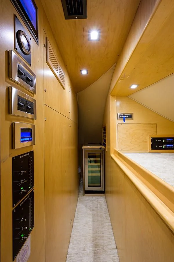 a hallway with a door and a window aboard ABSOLUT Yacht for Sale