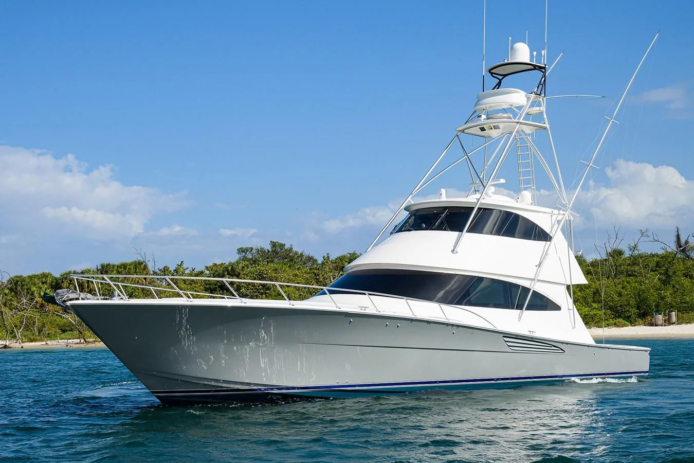 a white boat on the water aboard ABSOLUT Yacht for Sale