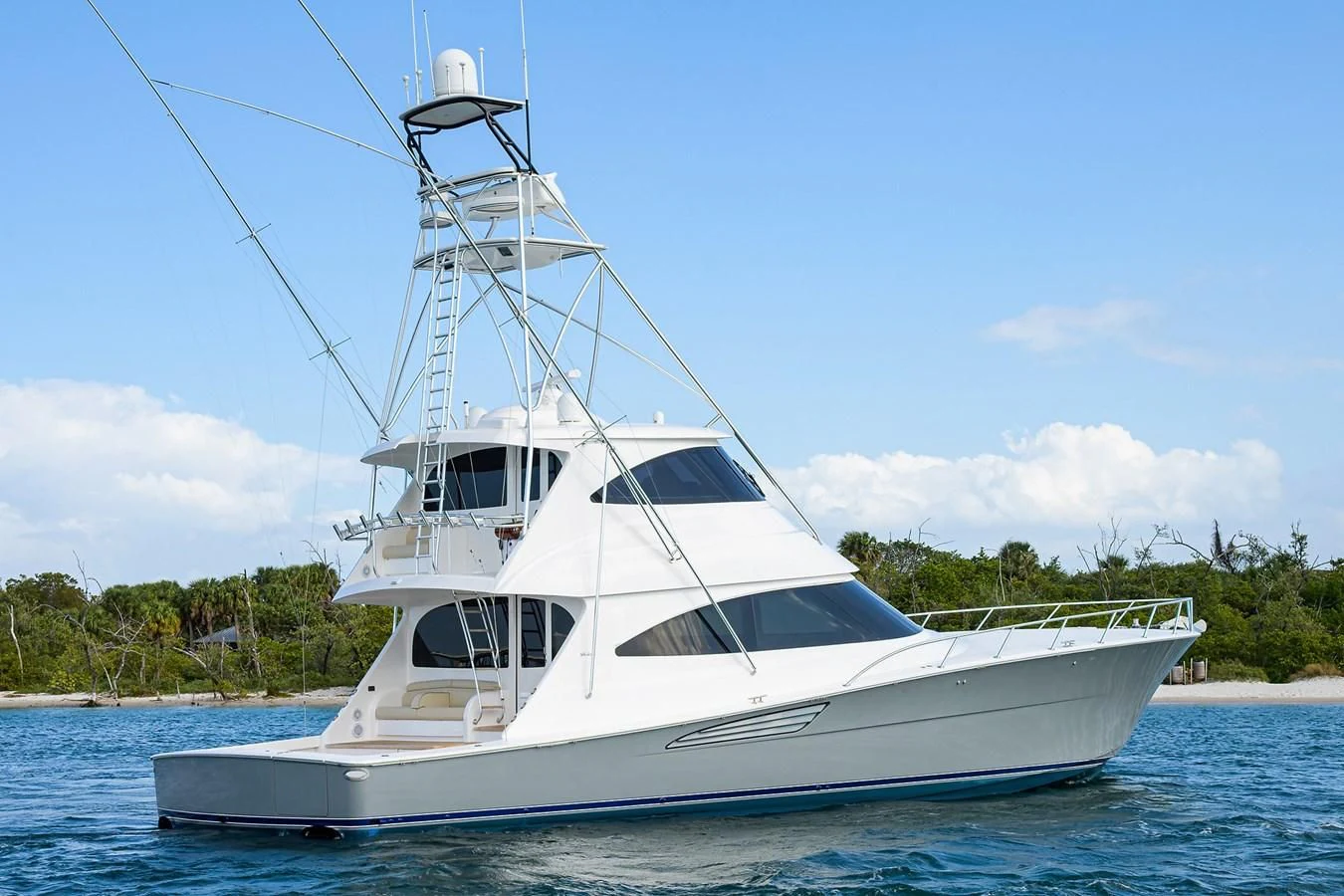 a white boat on the water aboard ABSOLUT Yacht for Sale