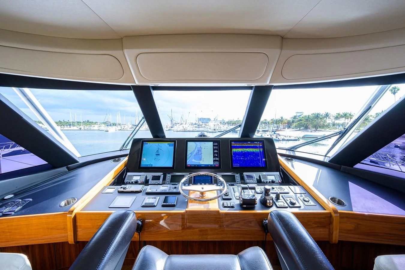 a vehicle with monitors and monitors aboard ABSOLUT Yacht for Sale
