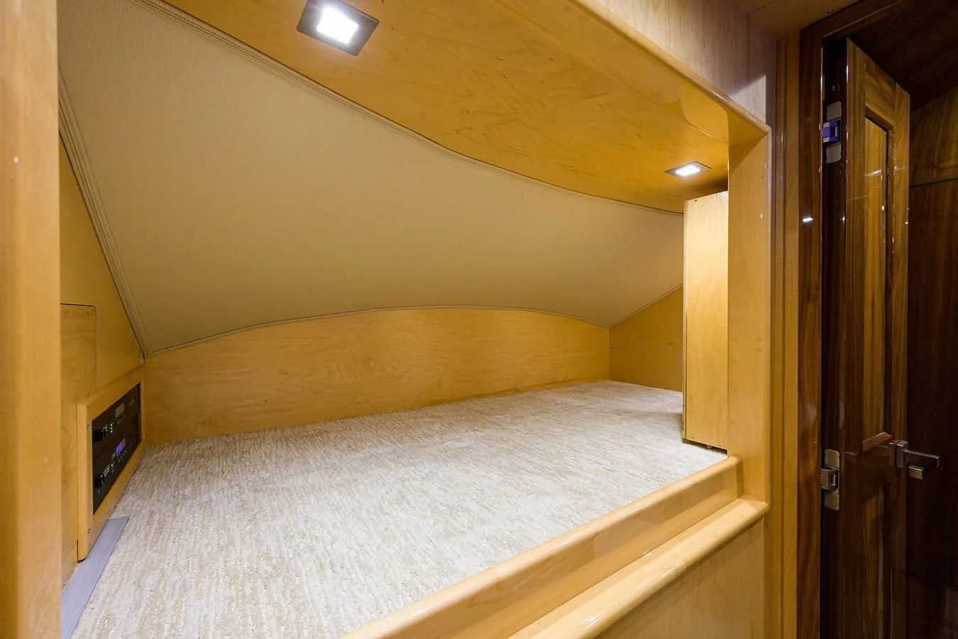 a bed in a room aboard ABSOLUT Yacht for Sale