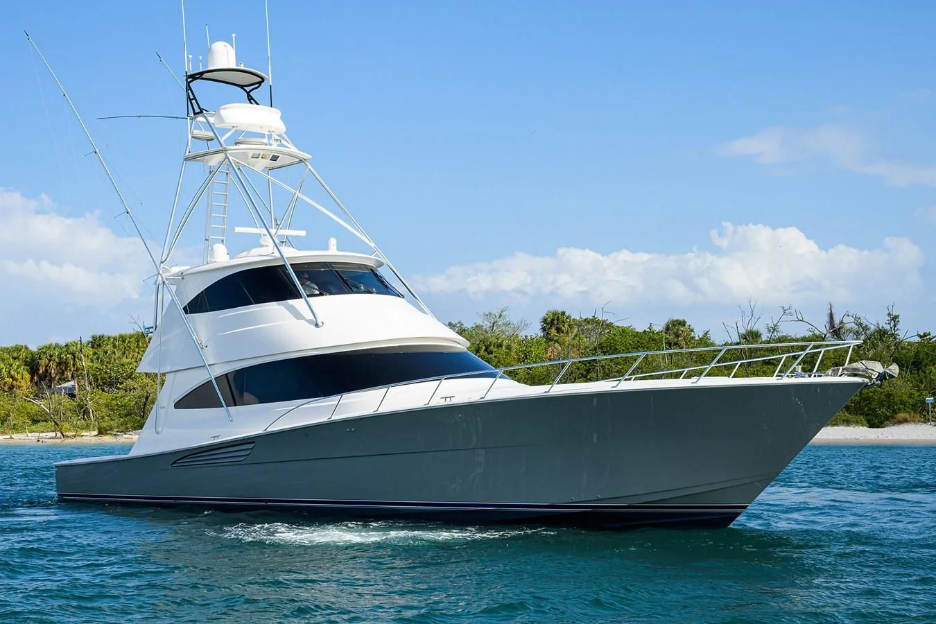 a white boat on the water aboard ABSOLUT Yacht for Sale