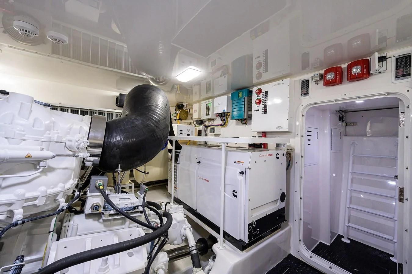 a large black object in a white room aboard ABSOLUT Yacht for Sale