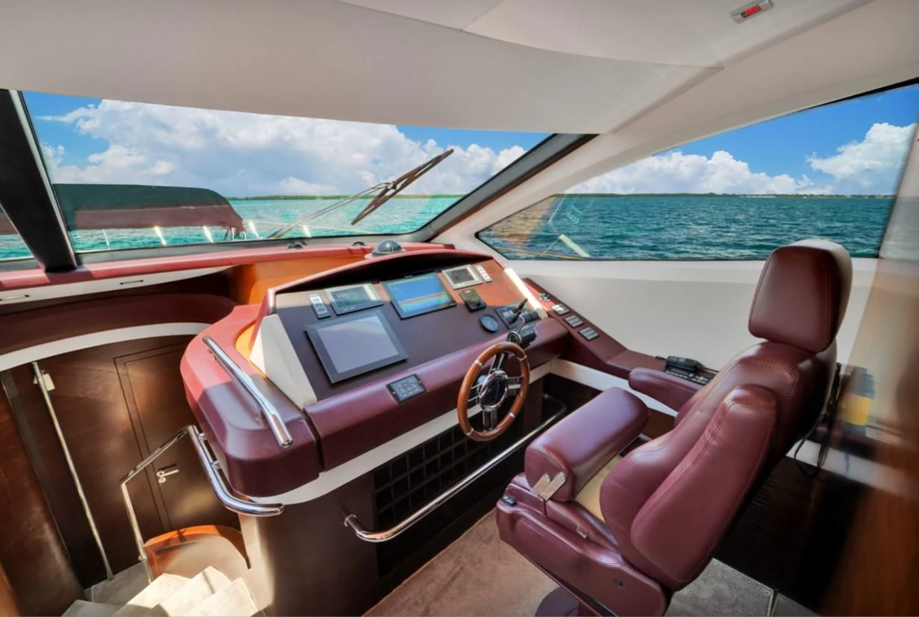 the inside of a car aboard TABATA Yacht for Sale