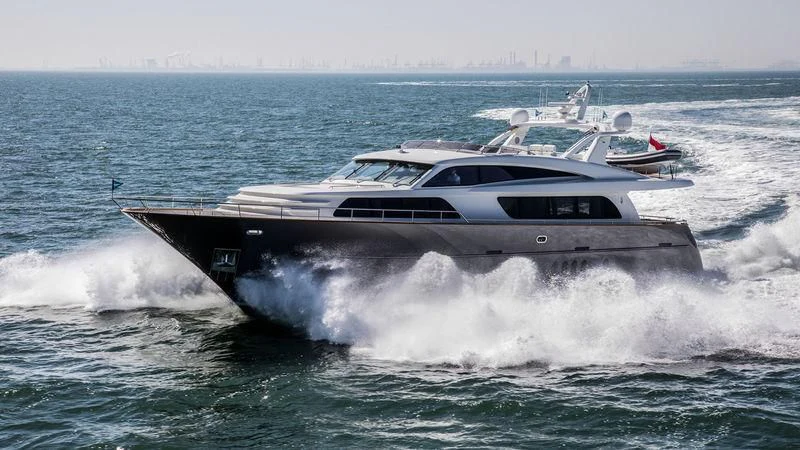 a boat on the water aboard NICOSTASIA Yacht for Sale