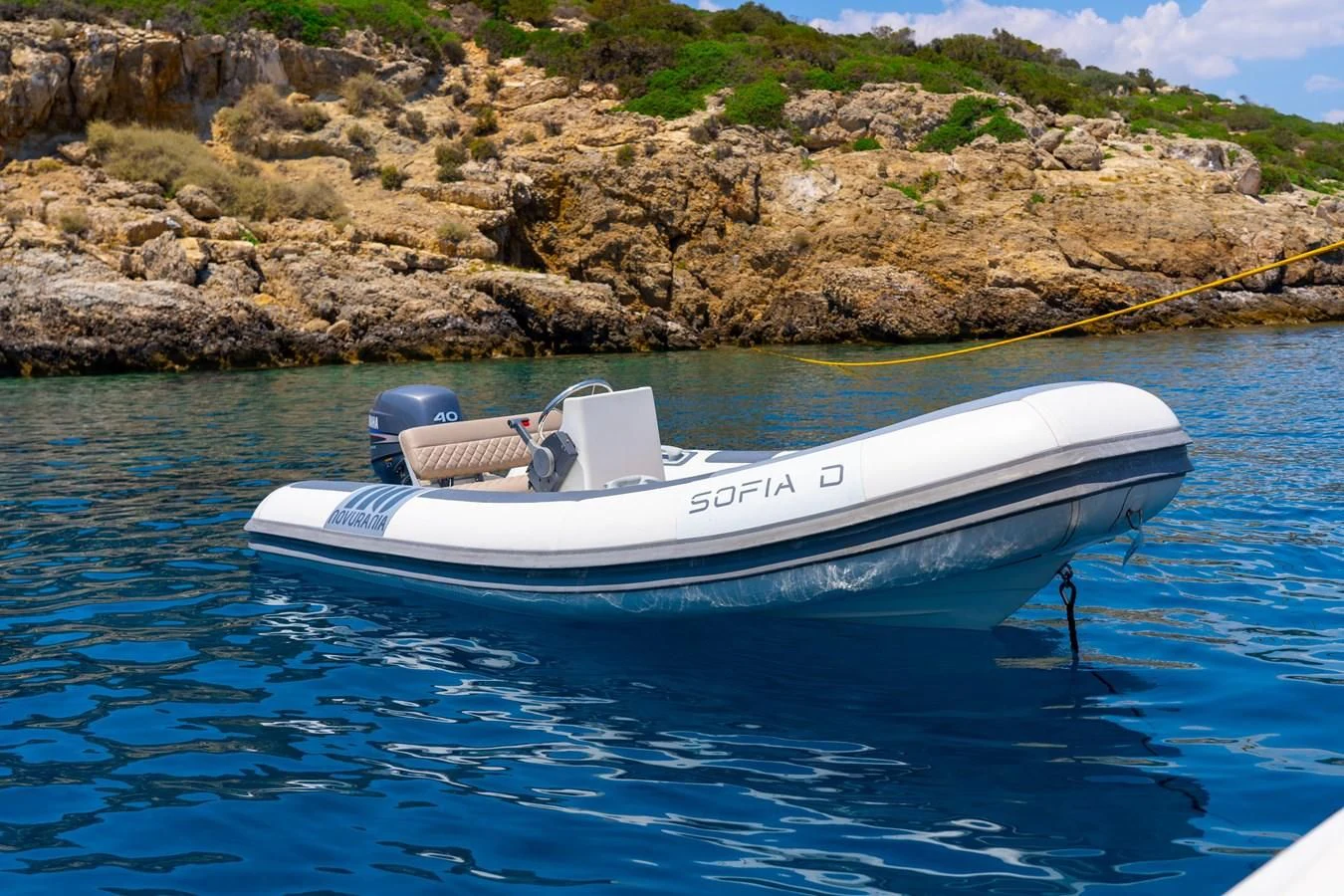 a boat in the water aboard SOFIA D Yacht for Sale