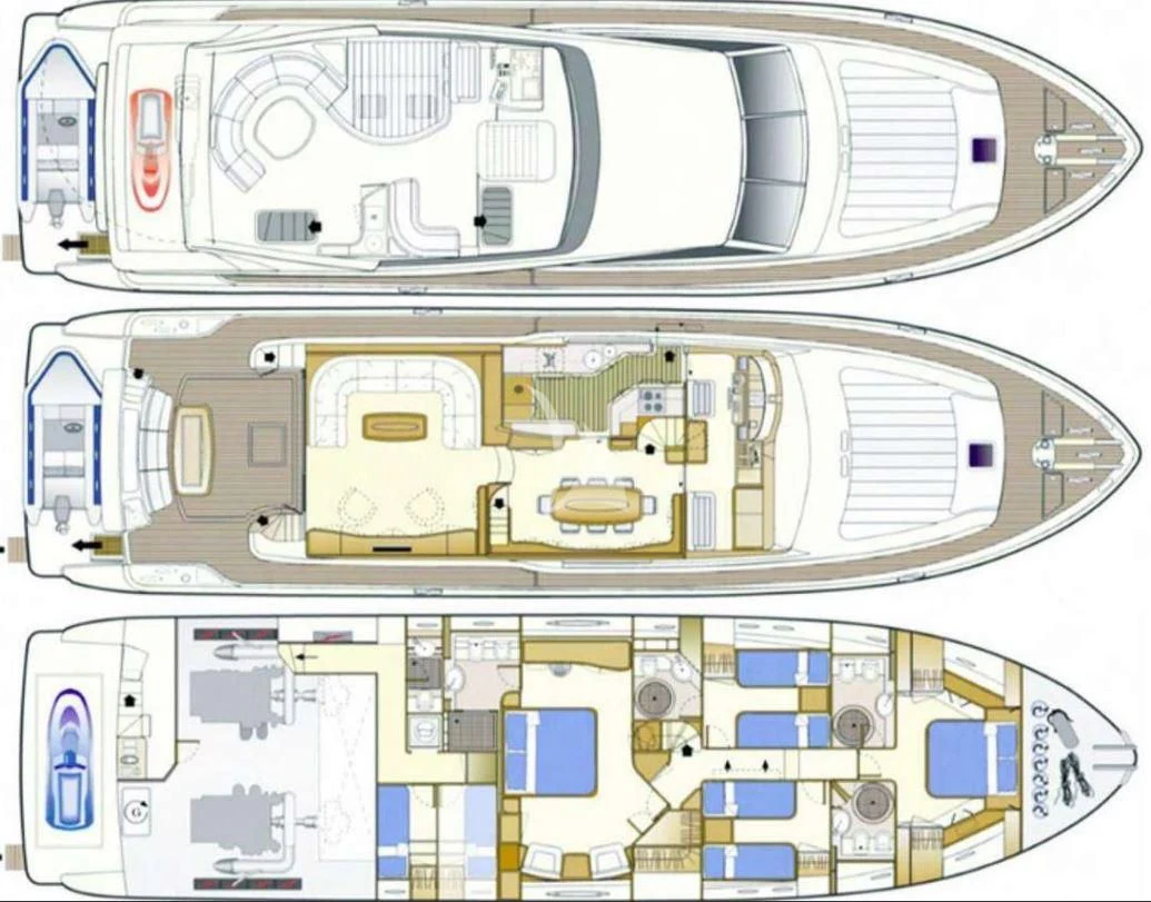 diagram, engineering drawing aboard SOFIA D Yacht for Sale