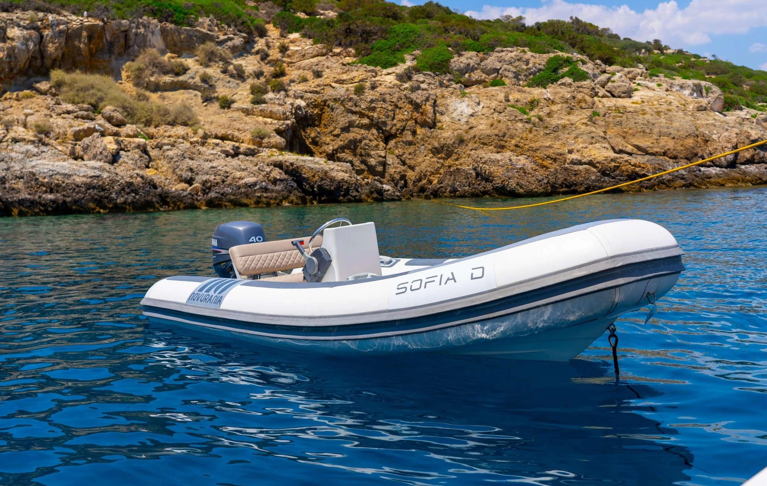 a boat in the water aboard SOFIA D Yacht for Sale
