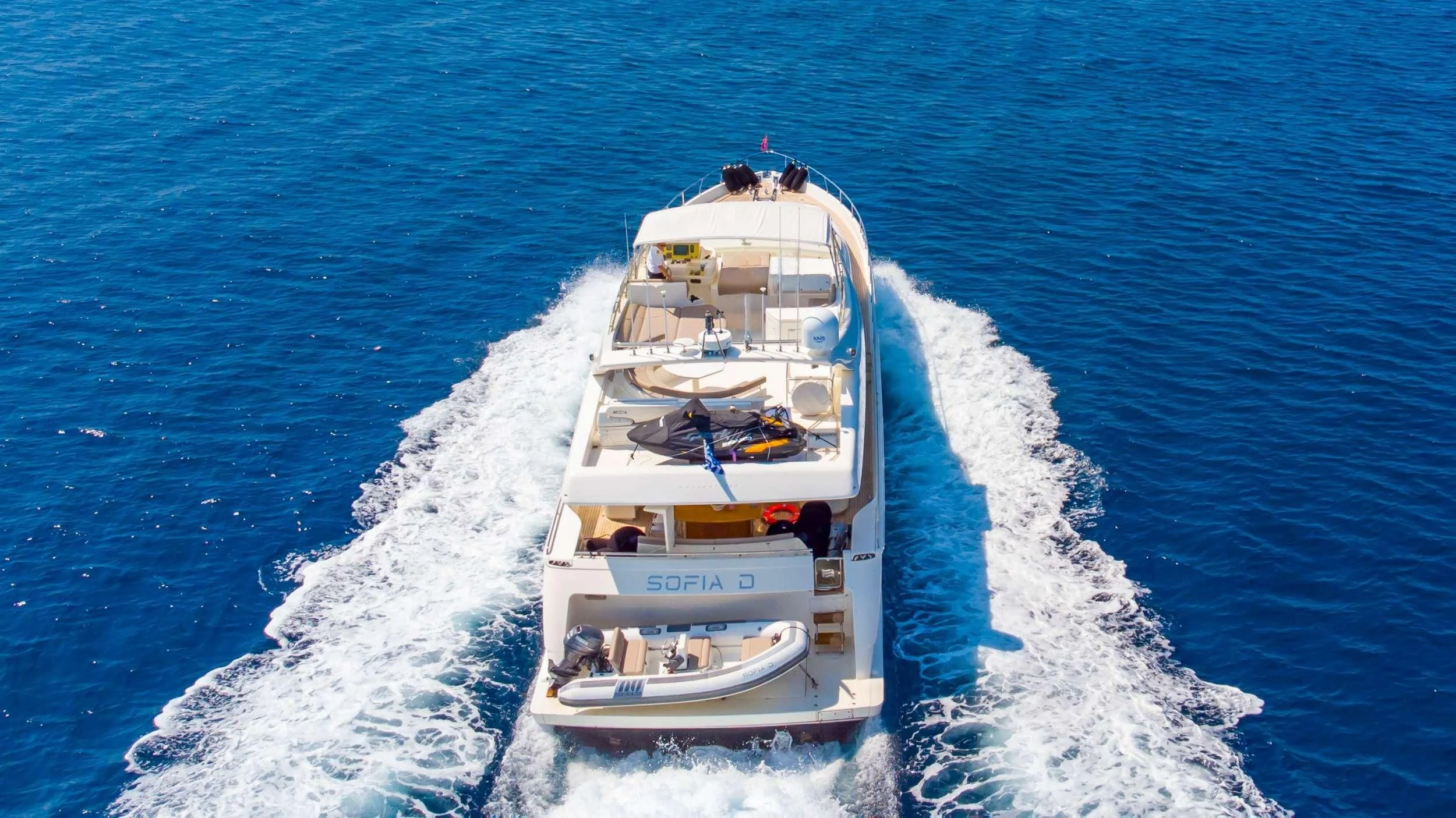 a boat on the water aboard SOFIA D Yacht for Sale
