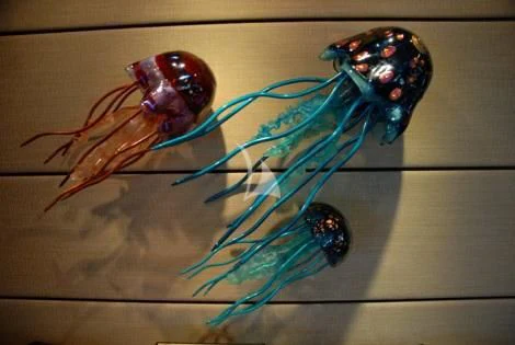 a blue and green insect aboard USHER Yacht for Sale