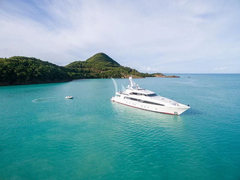 a boat in the water aboard USHER Yacht for Sale