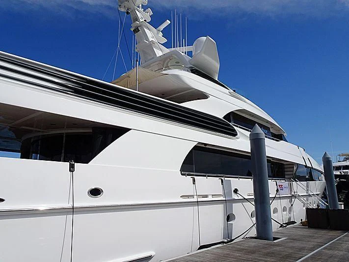 a large white boat aboard USHER Yacht for Sale