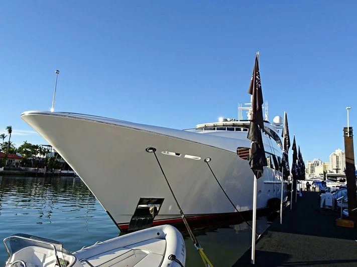 a large white boat aboard USHER Yacht for Sale