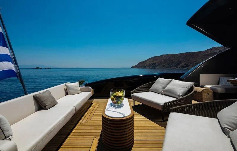 a large boat in the water aboard SAINT Yacht for Sale
