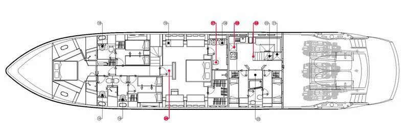 diagram aboard UNICO Yacht for Sale