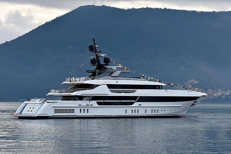 a large white yacht aboard LADY LENA Yacht for Sale