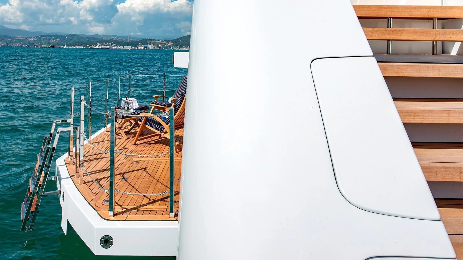 a boat on the water aboard LADY LENA Yacht for Sale