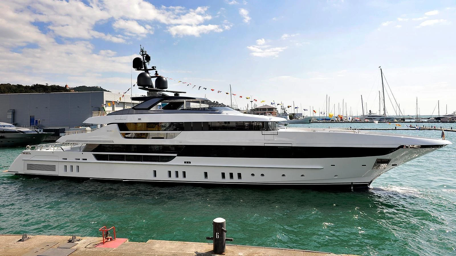 a large white yacht aboard LADY LENA Yacht for Sale