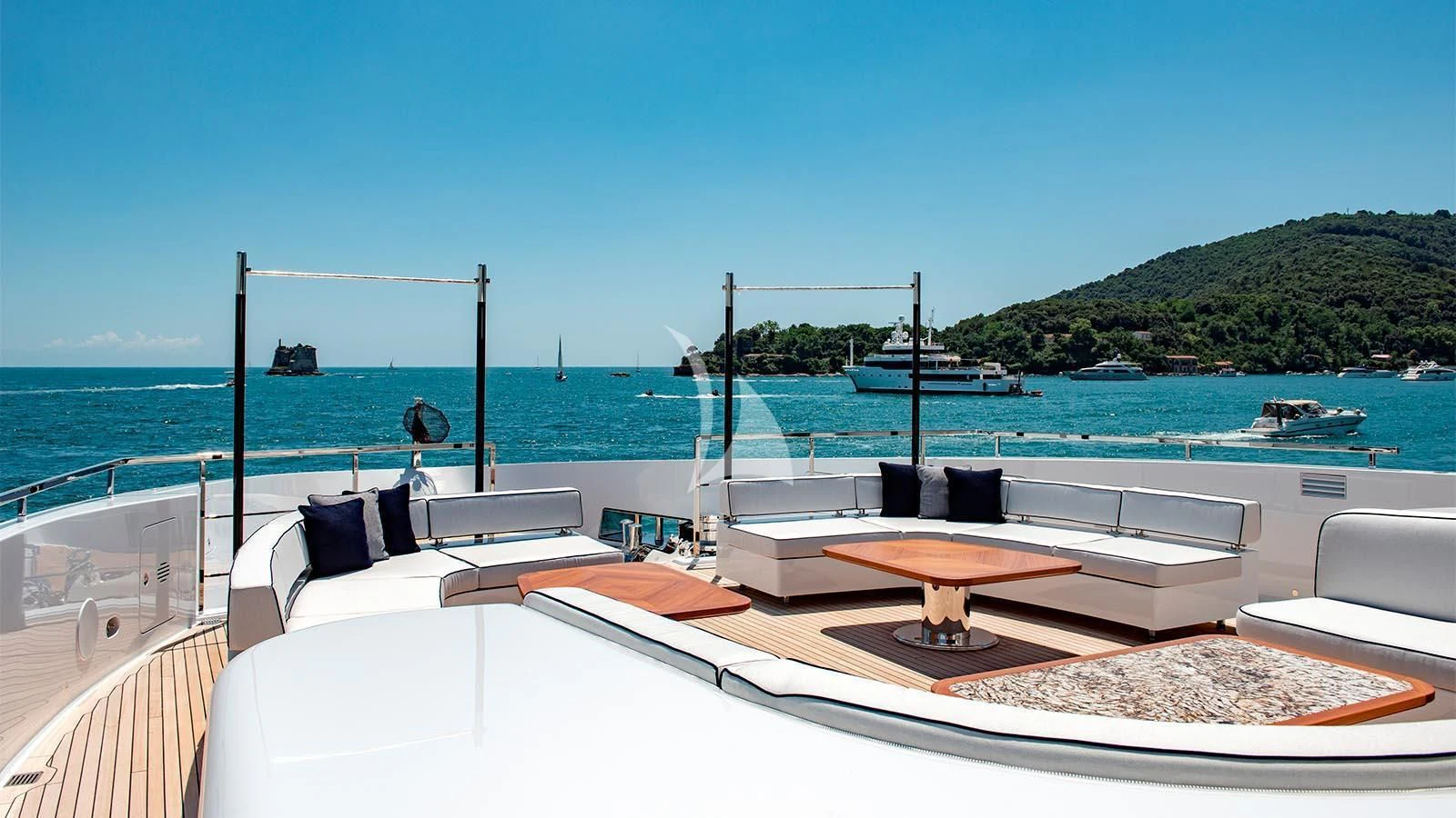 a boat on the water aboard LADY LENA Yacht for Sale