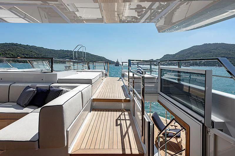a deck on a boat aboard LADY LENA Yacht for Sale