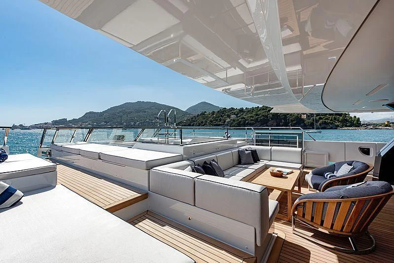 a boat on the water aboard LADY LENA Yacht for Sale