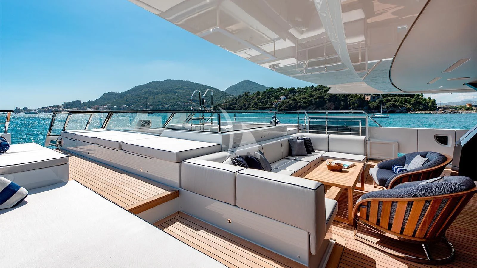 a boat on the water aboard LADY LENA Yacht for Sale