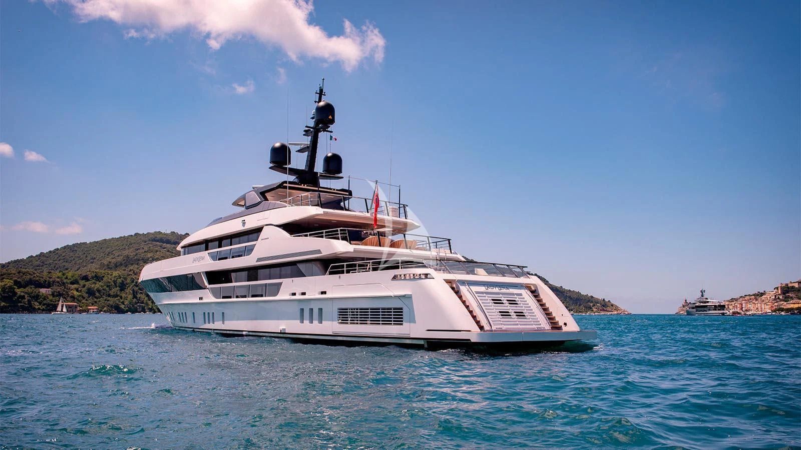 a boat in the water aboard LADY LENA Yacht for Sale