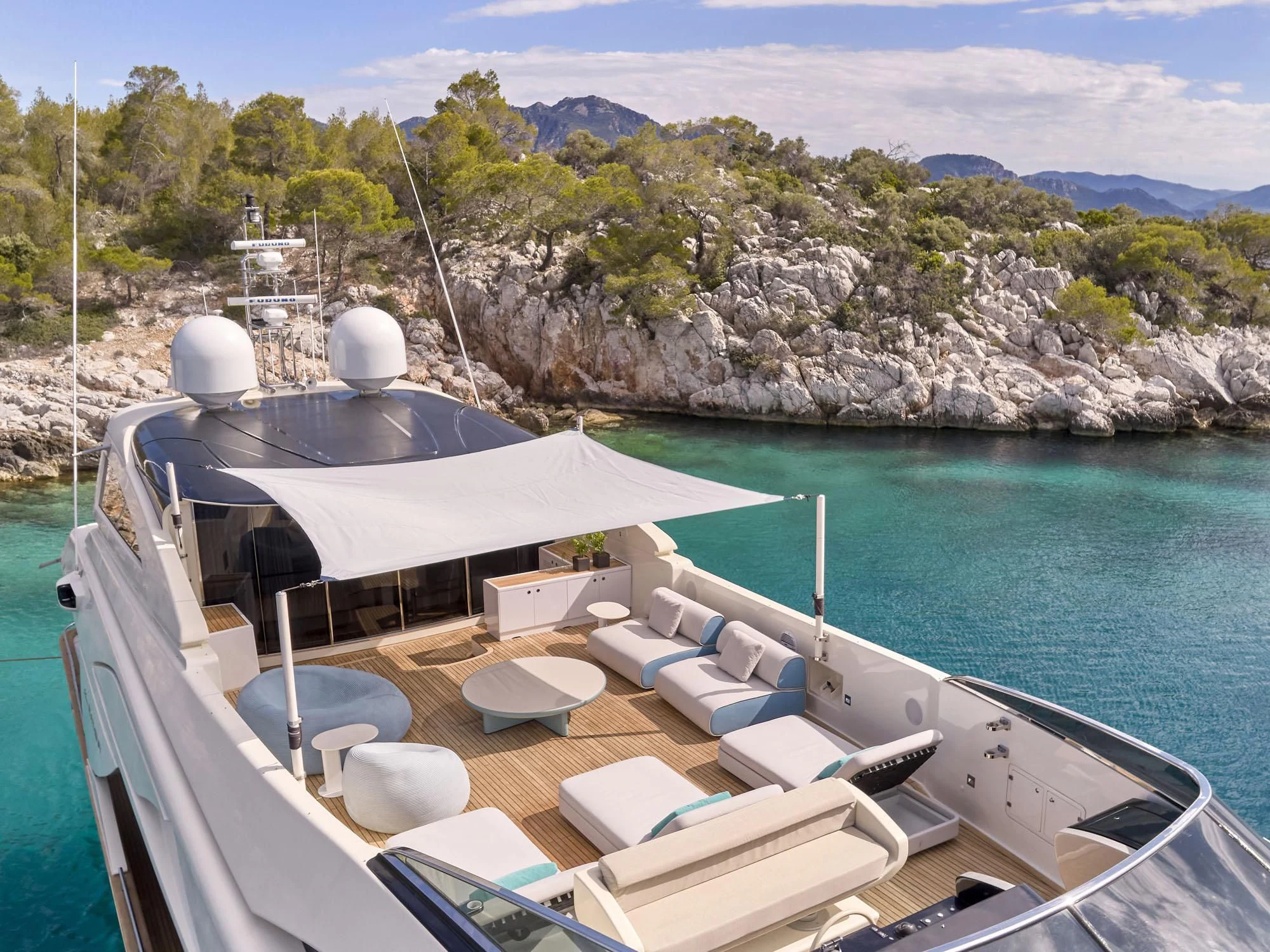 a boat on the water aboard BEYOND Yacht for Charter