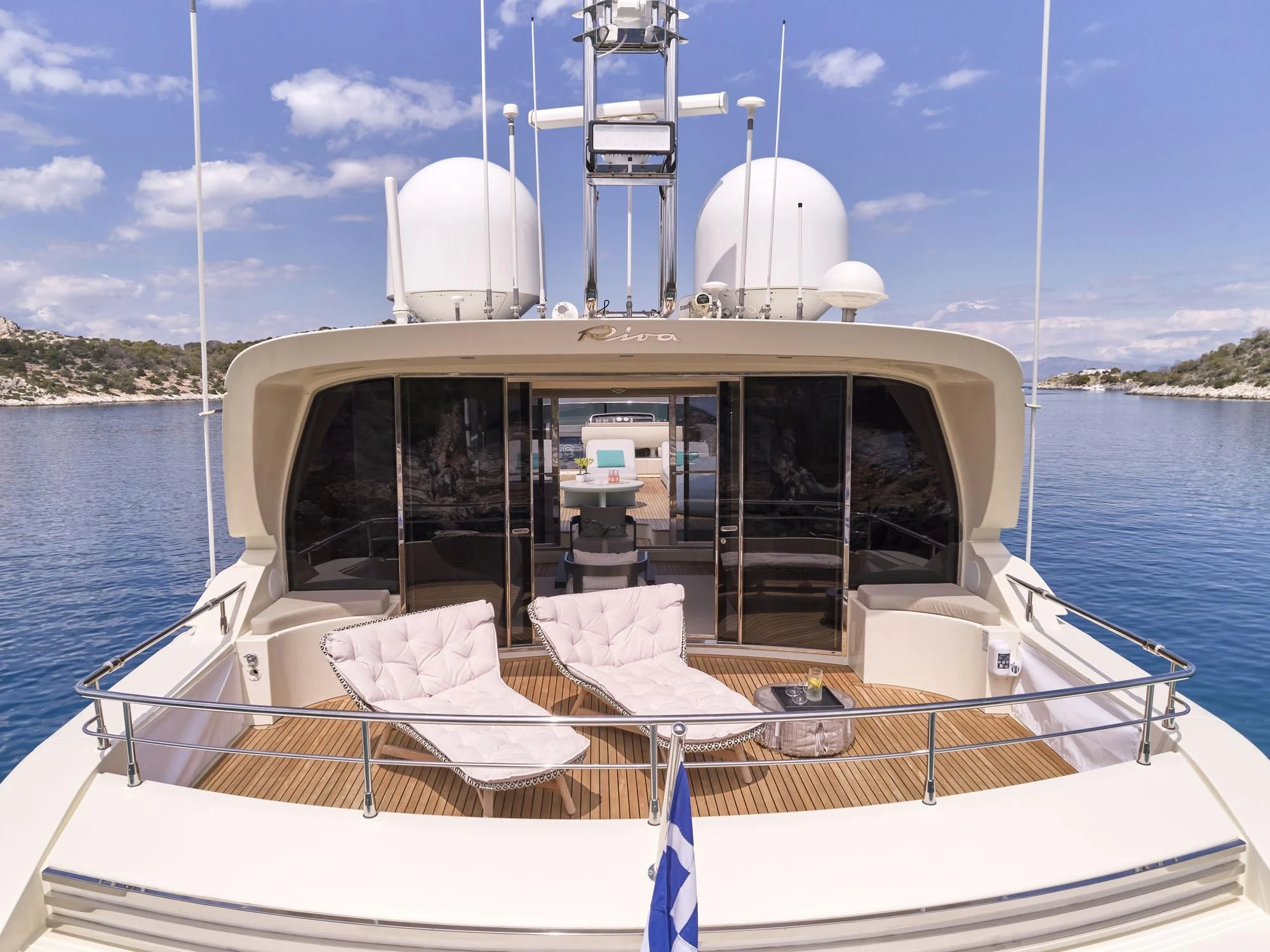 a boat on the water aboard BEYOND Yacht for Charter