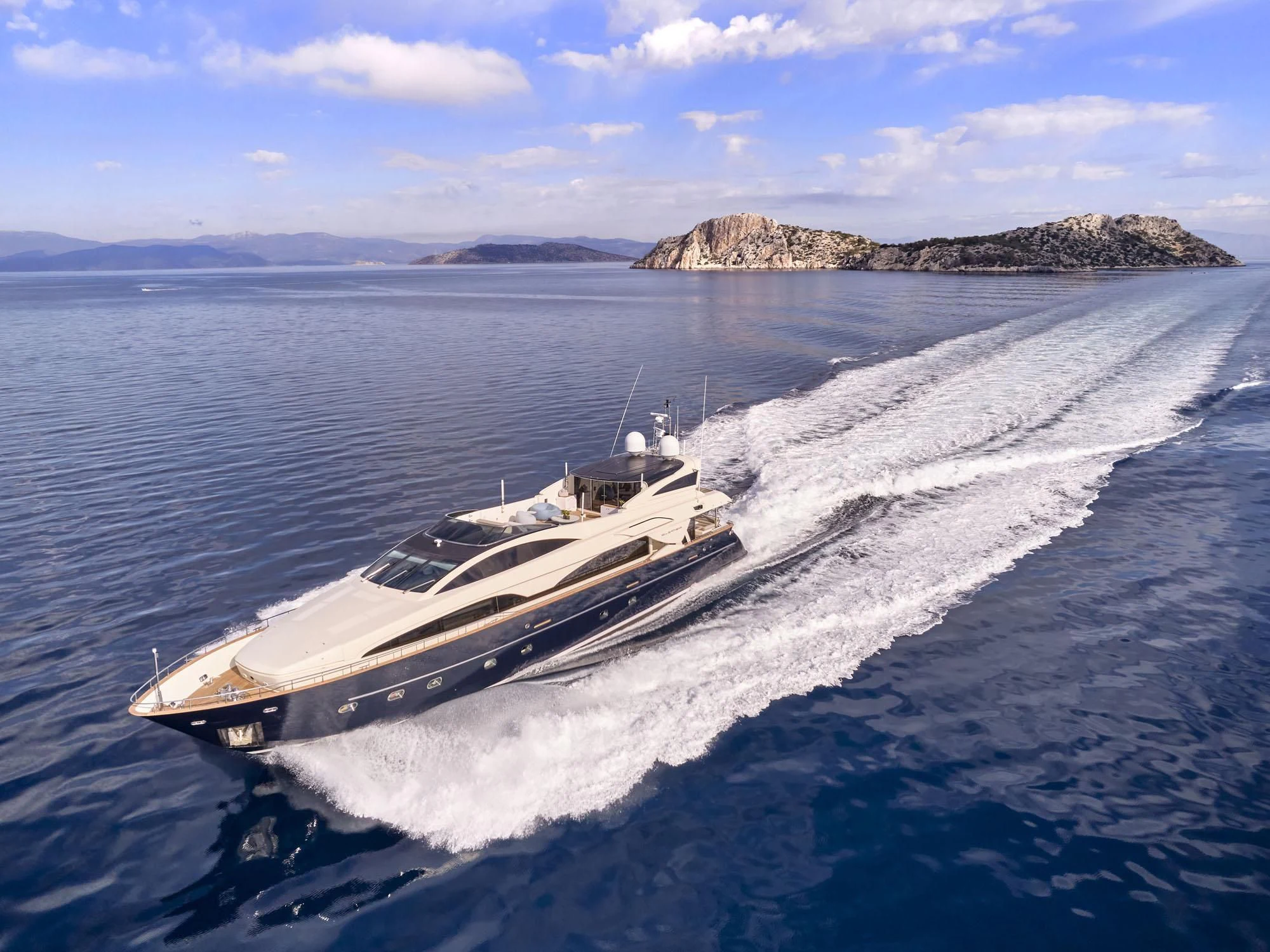 a ship on the water aboard BEYOND Yacht for Charter