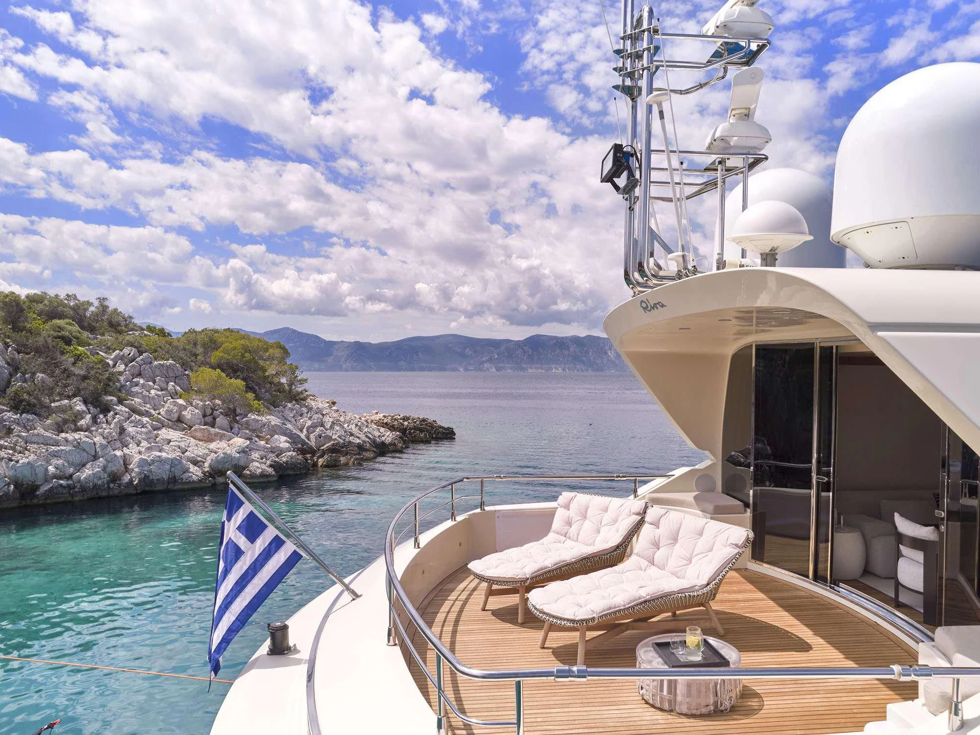 a boat on the water aboard BEYOND Yacht for Charter
