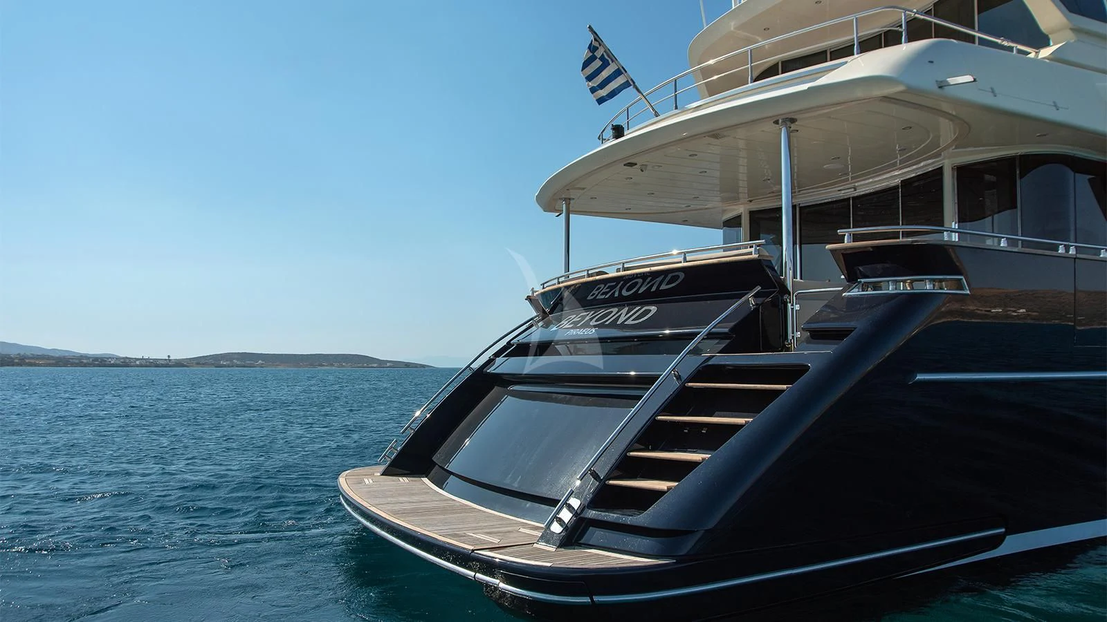 a boat on the water aboard BEYOND Yacht for Charter