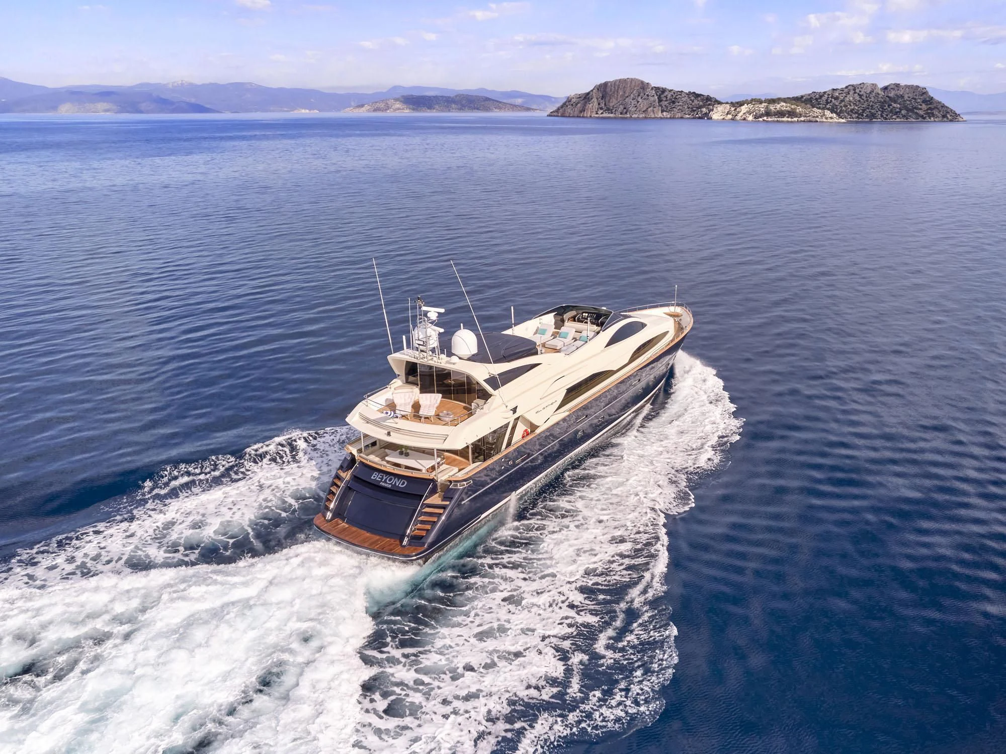 a boat on the water aboard BEYOND Yacht for Charter