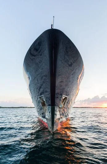 a large submarine in the water aboard PIONEER Yacht for Sale