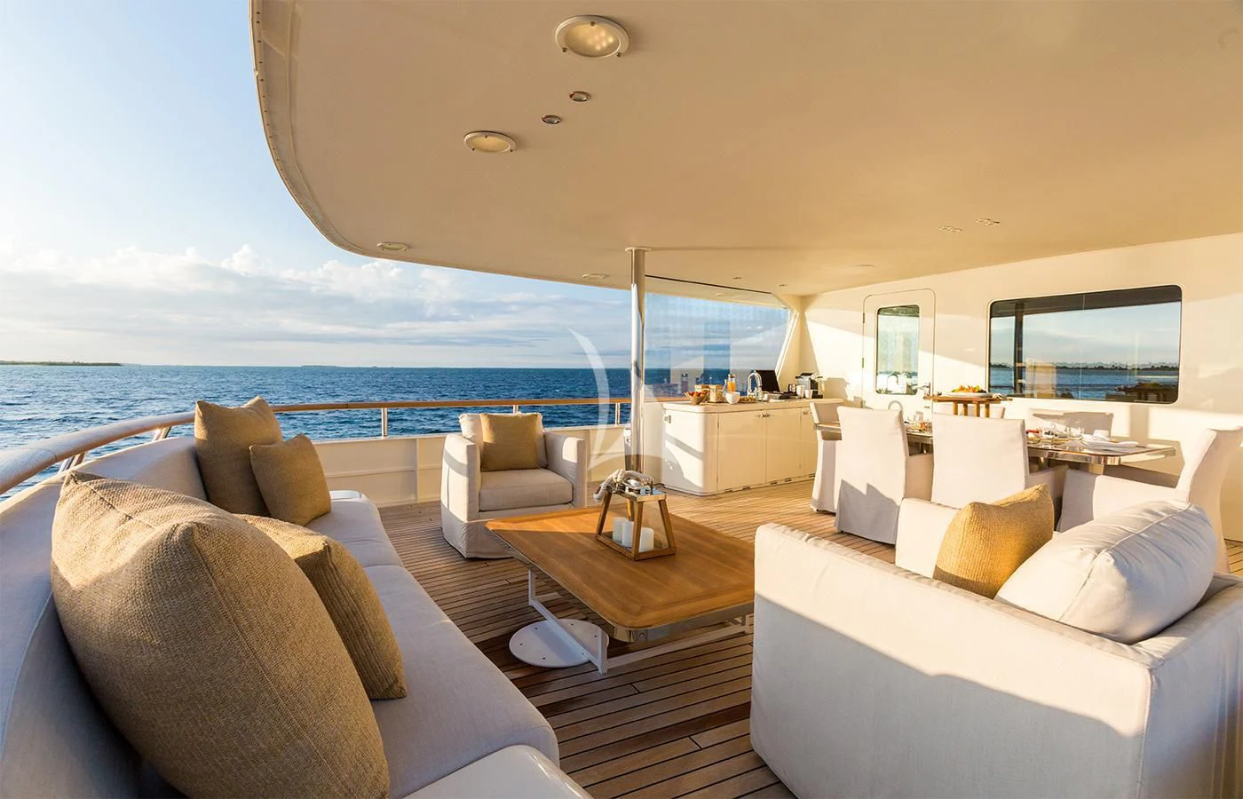 a large boat in the water aboard PIONEER Yacht for Sale