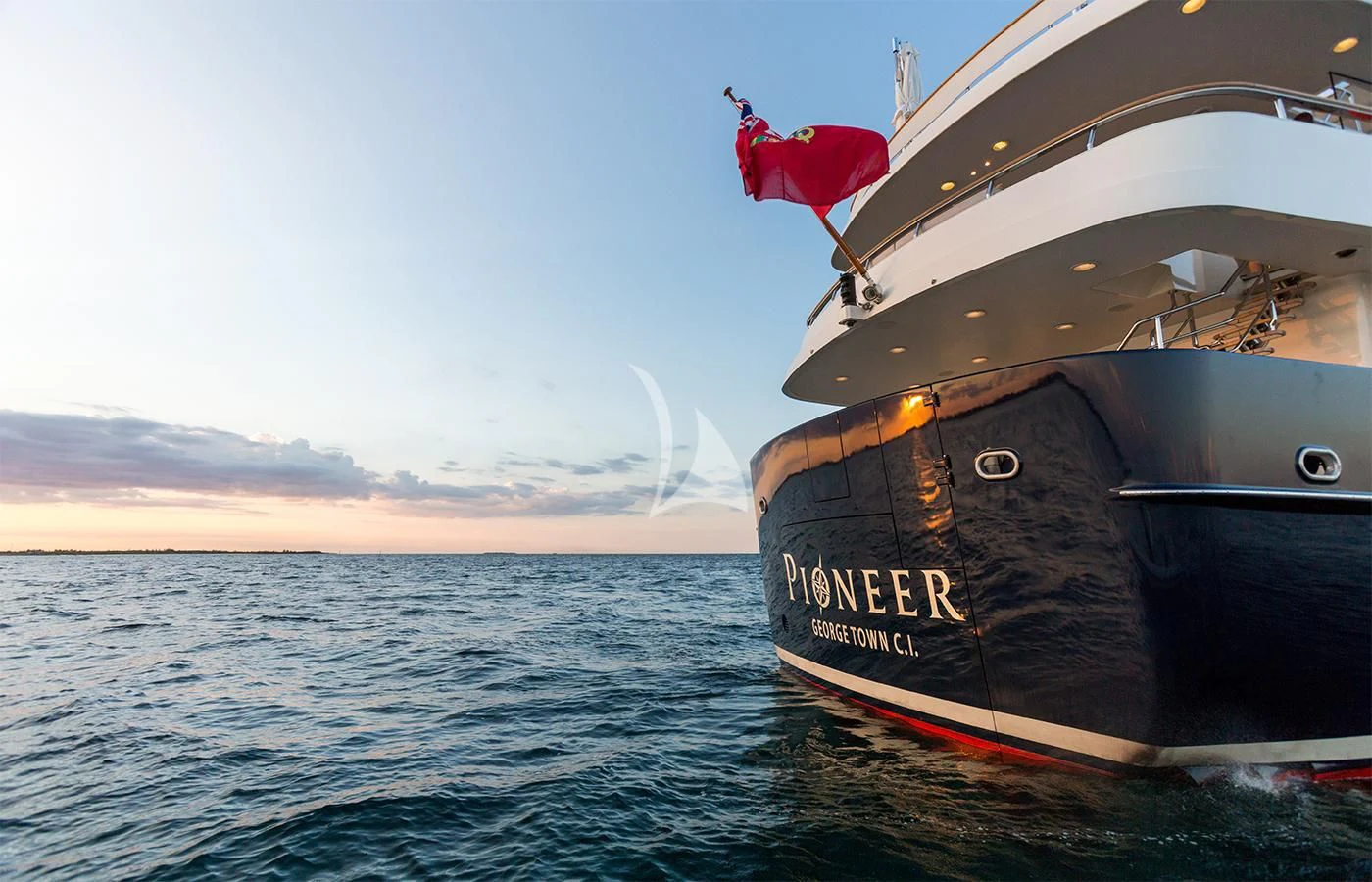 a person standing on a boat aboard PIONEER Yacht for Sale