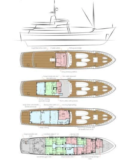diagram aboard PIONEER Yacht for Sale