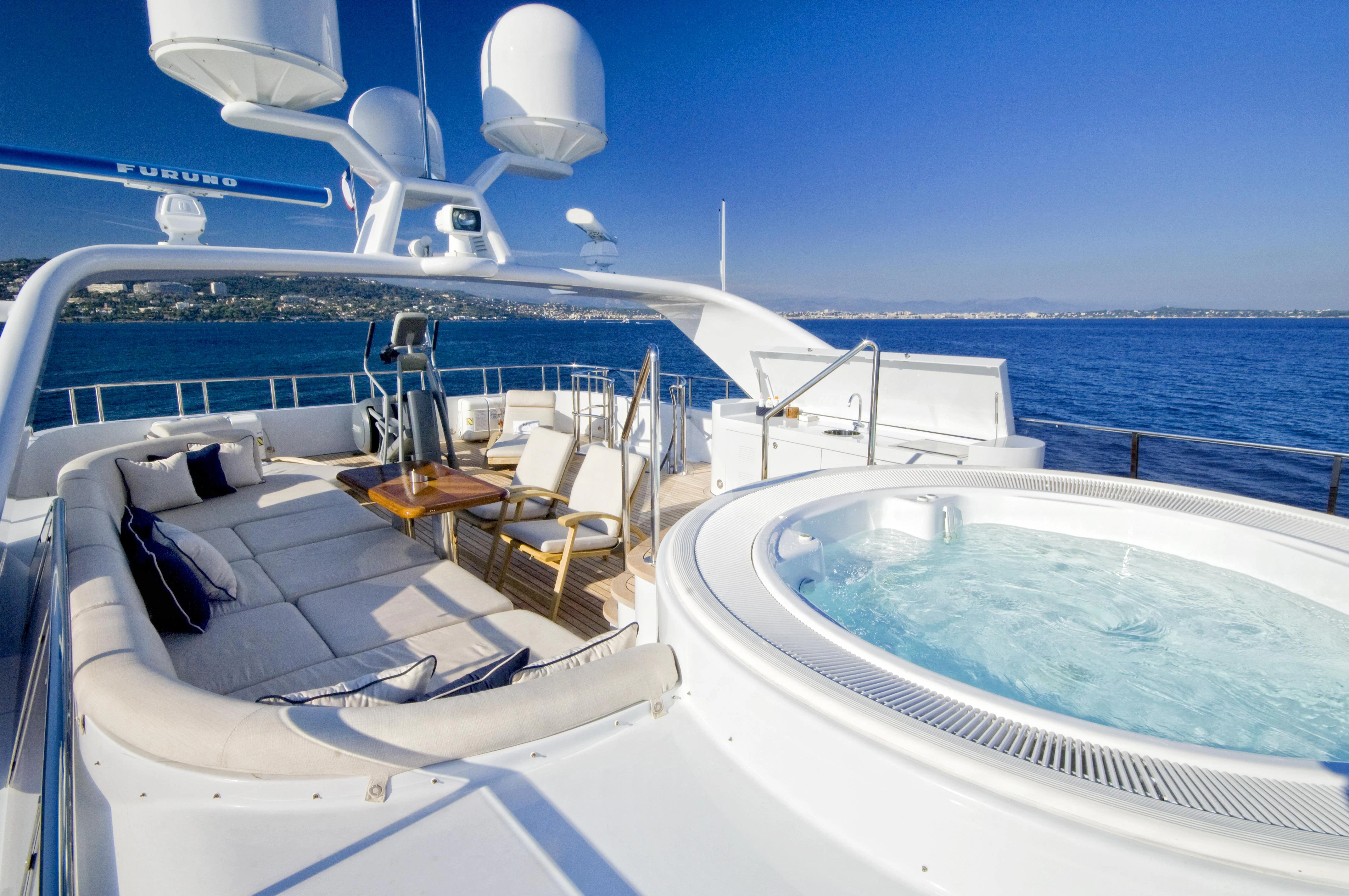 a boat on the water aboard KIJO Yacht for Sale