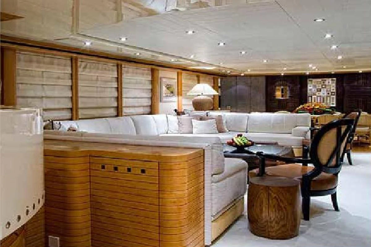 a room with a couch and a table aboard KIJO Yacht for Sale