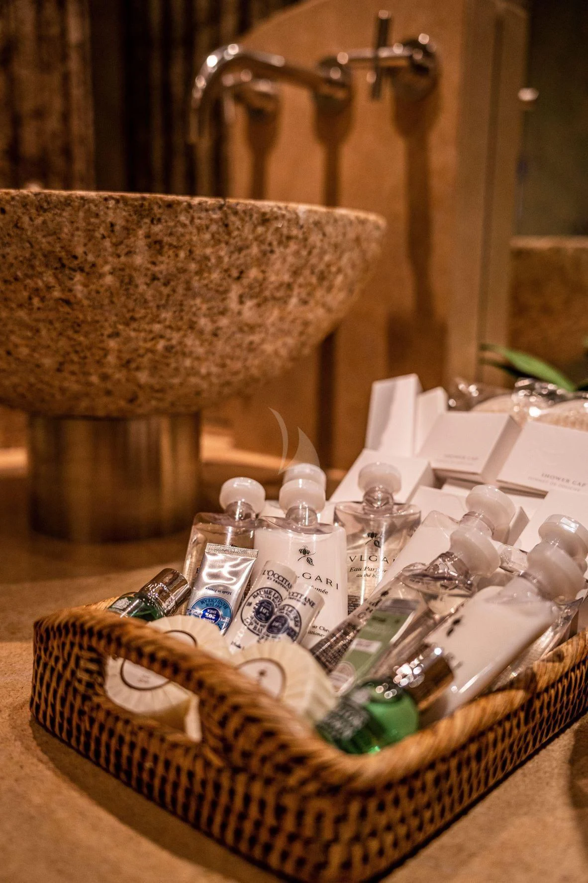 a basket full of bottles aboard KIJO Yacht for Sale