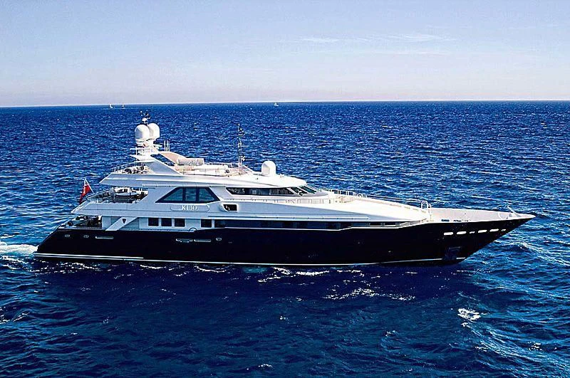 a large boat in the water aboard KIJO Yacht for Sale