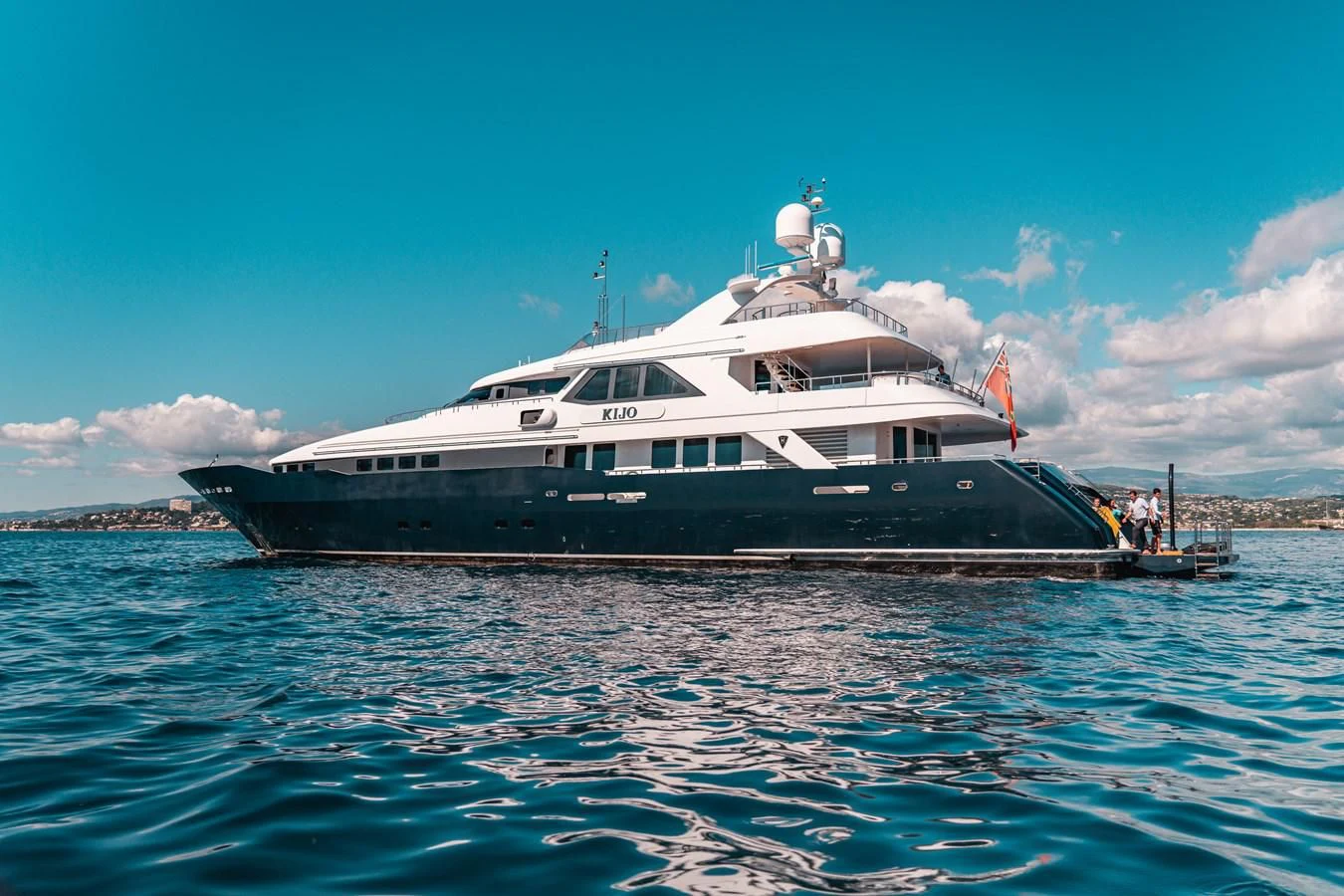 a boat on the water aboard KIJO Yacht for Sale