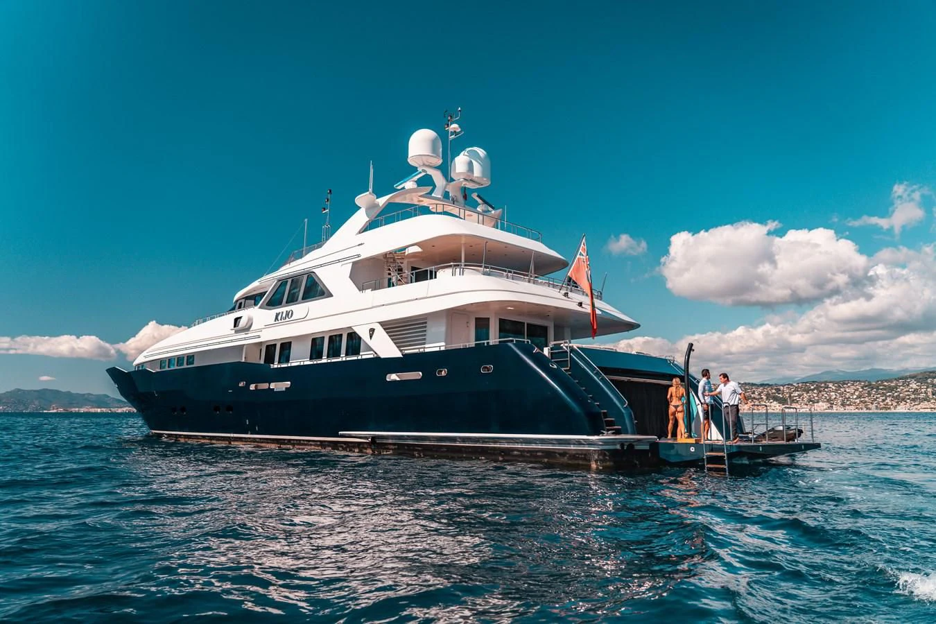 a boat on the water aboard KIJO Yacht for Sale