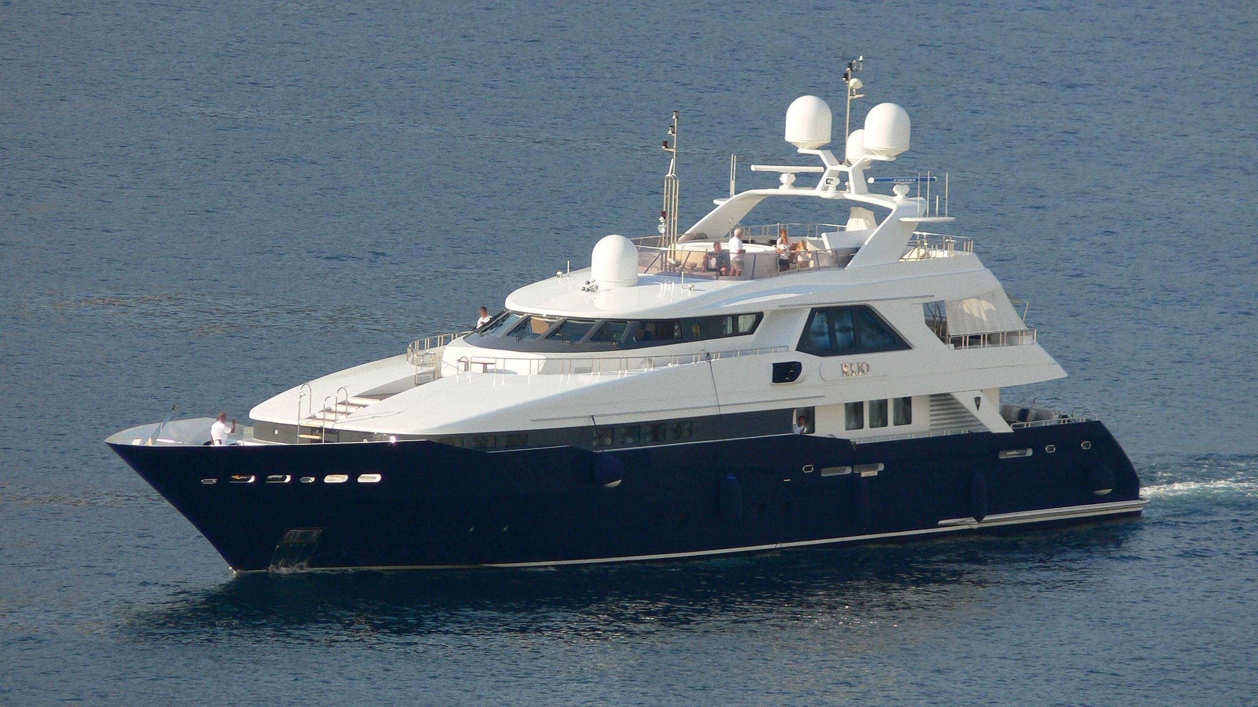 a large boat in the water aboard KIJO Yacht for Sale