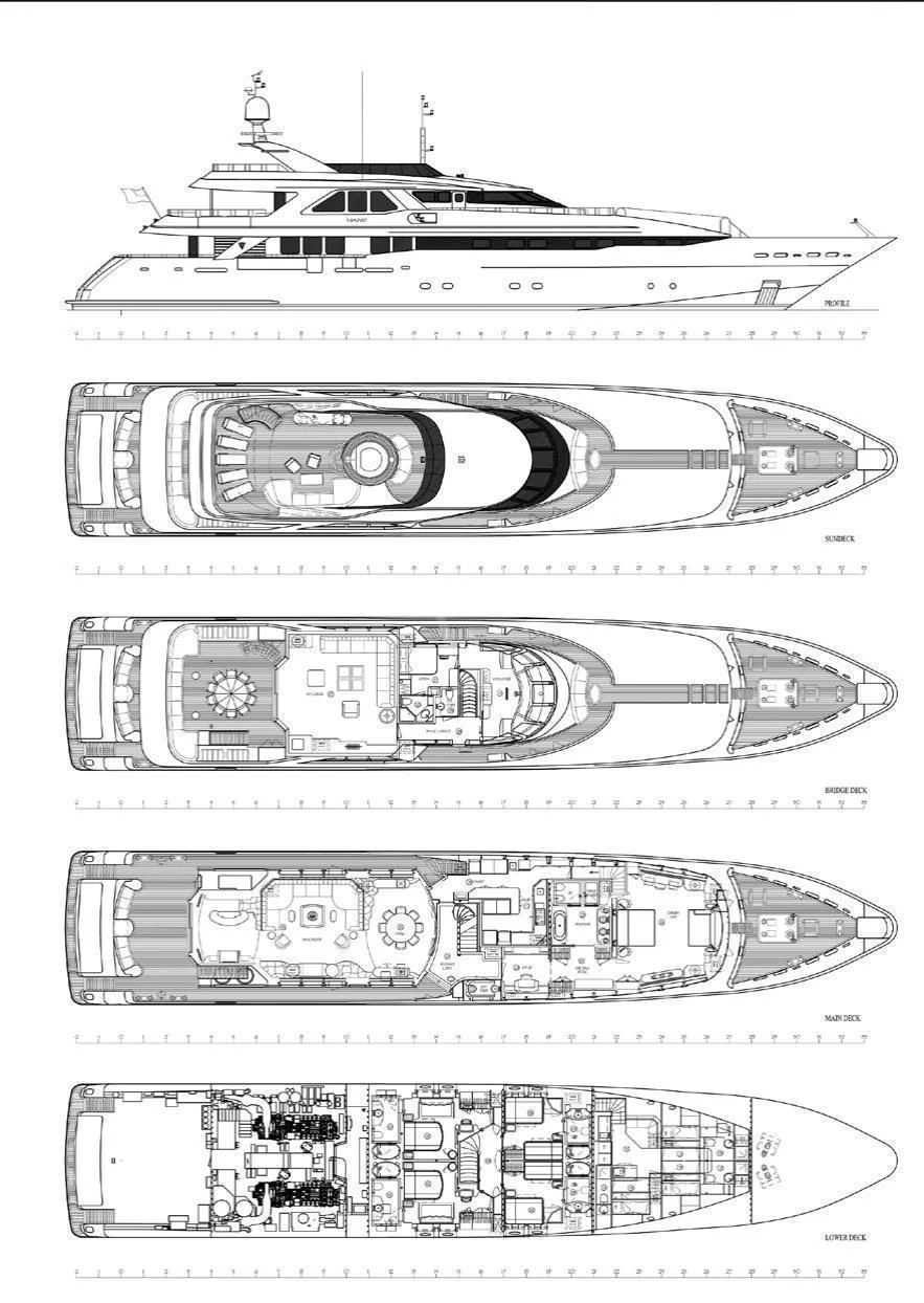 diagram, engineering drawing aboard KIJO Yacht for Sale