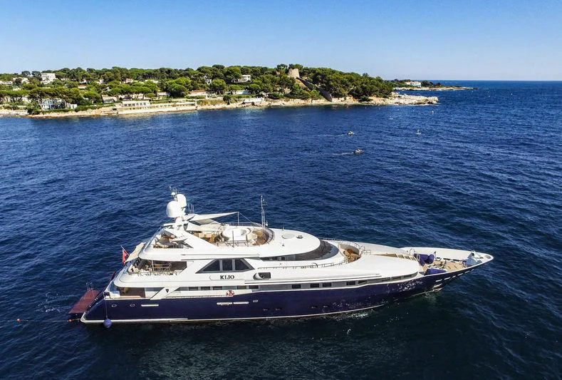 a boat in the water aboard KIJO Yacht for Sale